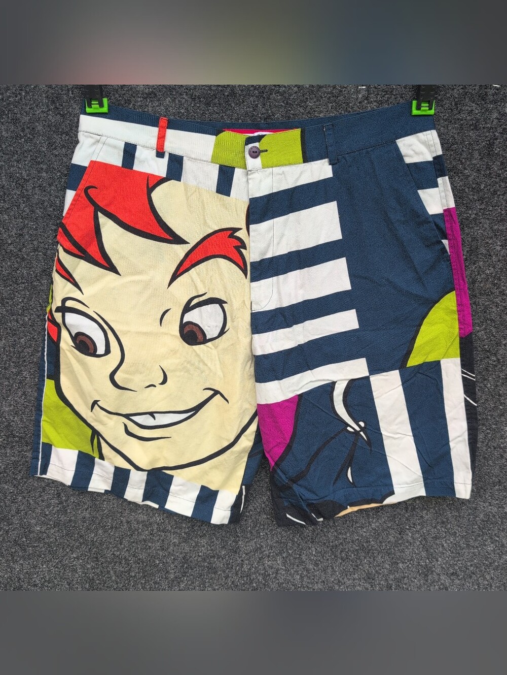 Vtg JC De Castelbajac Shorts Mens 52 Peter Pan Captain Hook Print Cotton Italy